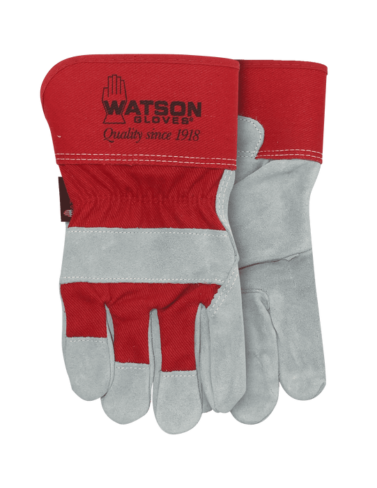 WATSON GLOVES - MEAN MOTHER SPLIT COWHIDE COTTON DRILL BACK COMBO [XL] - 104-X