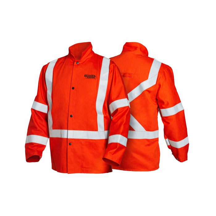 LINCOLN ELECTRIC - HIGH VISIBILITY FR ORANGE JACKET WITH REFLECTIVE STRIPES [M] - K4692-M
