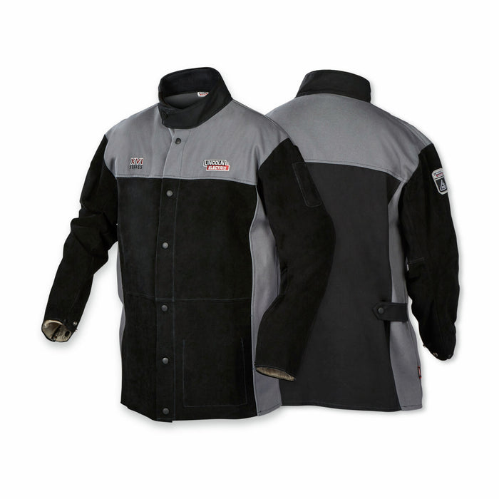 LINCOLN ELECTRIC - XVI SERIES HEAVY DUTY SPLIT LEATHER FR WELDING JACKET [5XL] - K4933-5XL