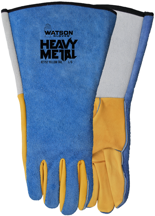 WATSON GLOVES - YELLOW TAIL FULLGRAIN DEER PALM SPLIT COW BACK WELDING [M] - 2752-M