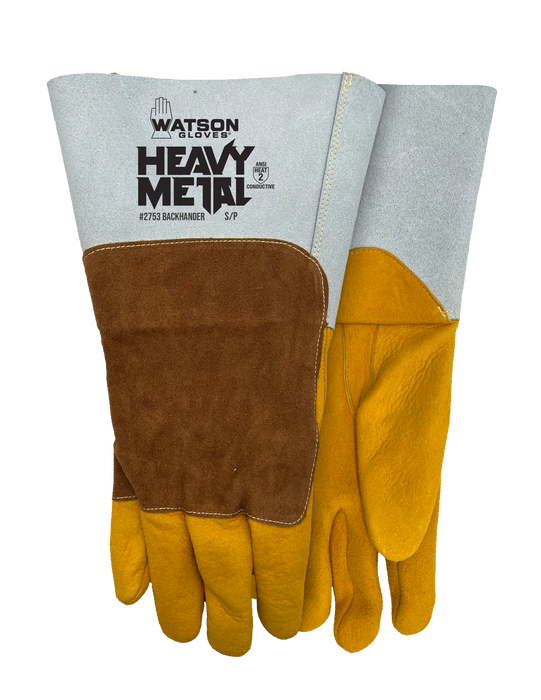 WATSON GLOVES - BACKHANDER SPLIT DEER BACK PATCH CLUTE CUT WELDING [L] - 2753-L