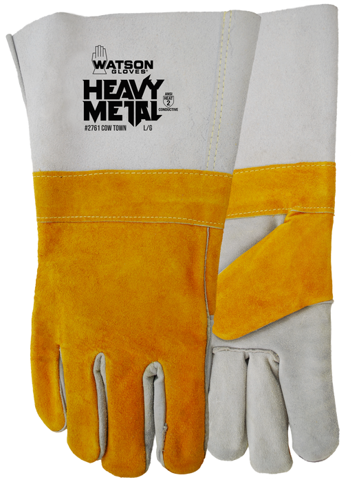 WATSON GLOVES - COW TOWN PREMIUM SPLIT COW COTTON LINING FOAM BACK WELDING [S] - 2761-S