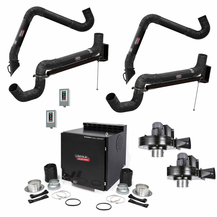 LINCOLN ELECTRIC - PRISM® WALL MOUNT MECHANIZED CLEANING ONE PAK®, DUAL 10 FT. ARM, 7 FT. EXT, STARTER - K4468-4