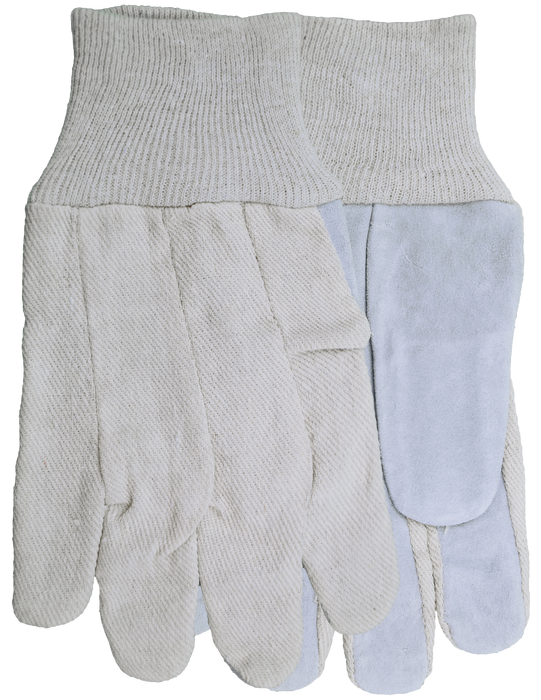 WATSON GLOVES - LEATHER FACE ECONOMY GRADE SPLIT COW COTTON DRILL BACK [OS] - 3250