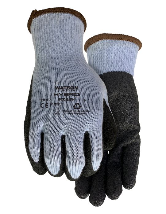 WATSON GLOVES - STEALTH HYBRID WASTENOT CRINKLE LATEX W RECLAIM COATED [M] - 337-M