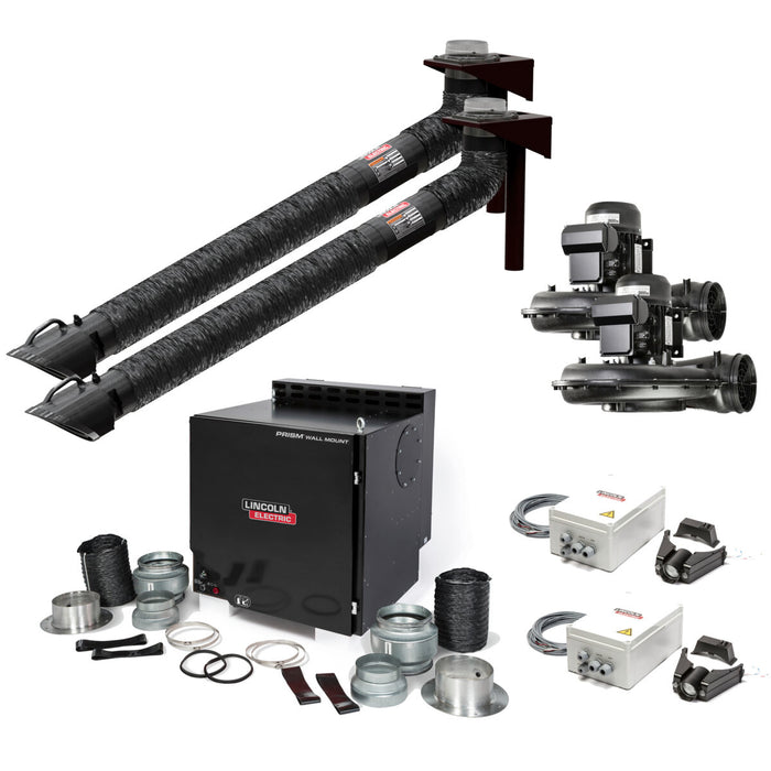 LINCOLN ELECTRIC - PRISM® WALL MOUNT MECHANIZED CLEANING ONE PAK®, DUAL TELESCOPIC 5-8 FT. ARM, ARC SENSOR - K4468-16