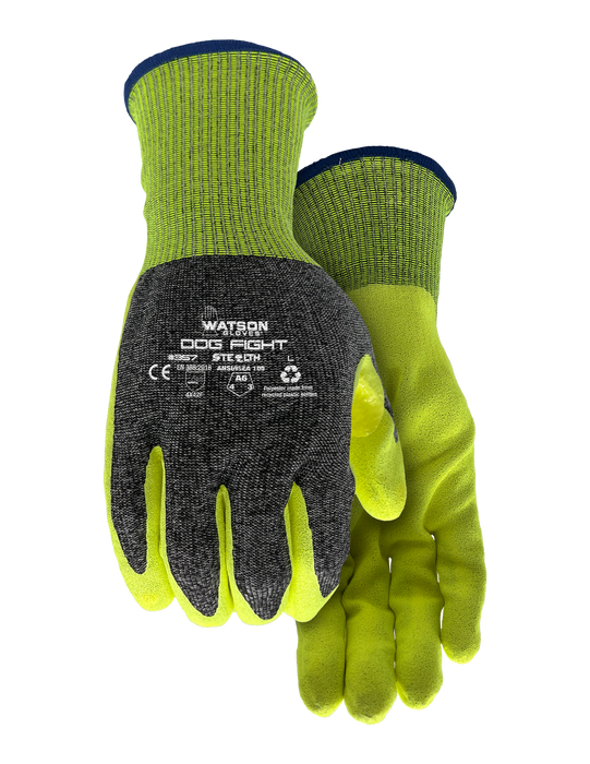 WATSON GLOVES - STEALTH DOG FIGHT A6 SANDY NITRILE COATED [S] - 357-S