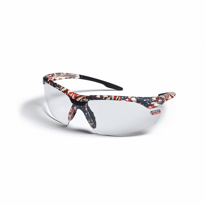LINCOLN ELECTRIC - AXILUX® USA CAMO SAFETY GLASSES - CLEAR ANTI-FOG/SCRATCH LENS - K4676-1
