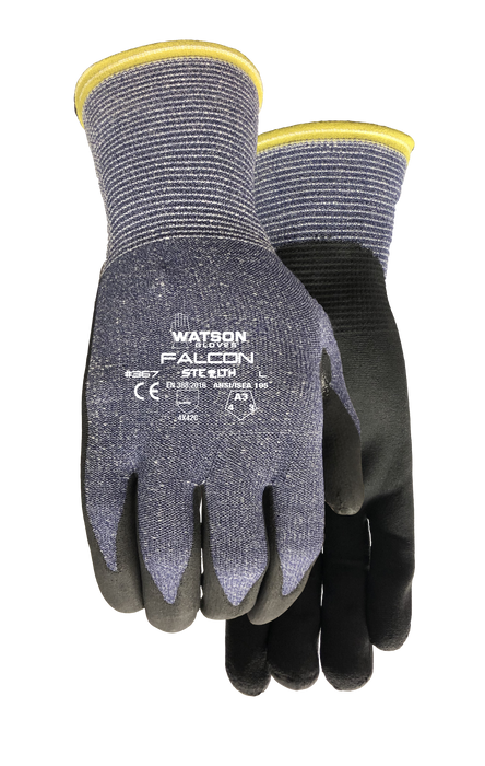 WATSON GLOVES - STEALTH FALCON A3 15GG FOAM NITRILE COATED [XXL] - 367-XXL