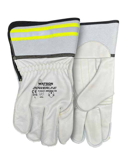 WATSON GLOVES - MEAT HOOK FULLGRAIN COW REFLECTIVE 3 INCH CUFF UTILITY [XL] - 3776-X