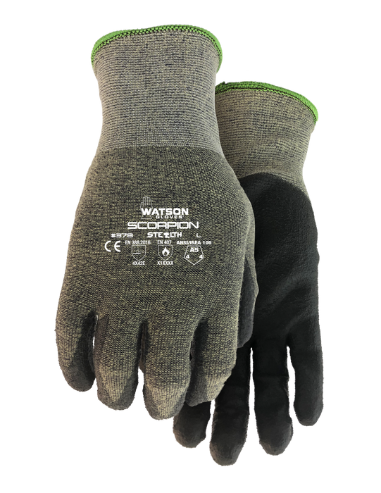 WATSON GLOVES - STEALTH SCORPION A5 15GG LIGHTWEIGHT POLYURETHANE COATED [S] - 378-S