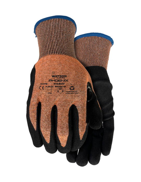 WATSON GLOVES - STEALTH PHOENIX A4 18GG WASTENOT SANDY NITRILE COATED [XL] - 379-X