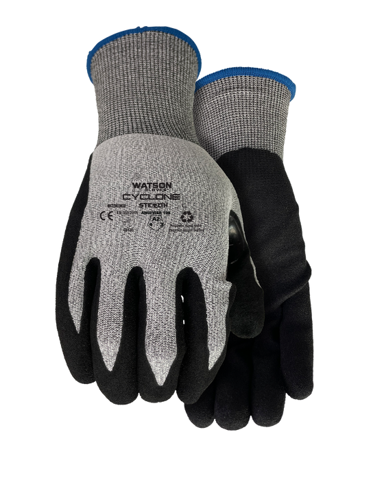 WATSON GLOVES - STEALTH CYCLONE A2 18GG WASTENOT SANDY NITRILE COATED [XL] - 388-X