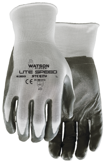 WATSON GLOVES - STEALTH LITE SPEED NITRILE PALM NYLON SHELL COATED [XS] - 389-XS