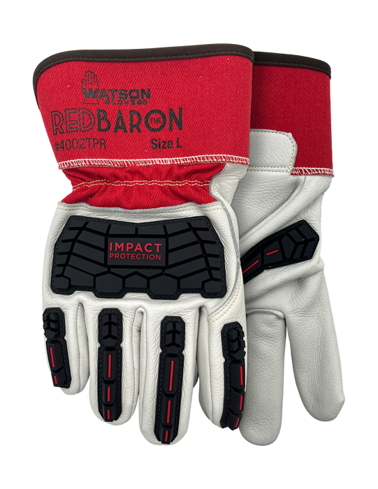 WATSON GLOVES - RED BARON FULLGRAIN COW COMBO TPR [L] - 4002TPR-L