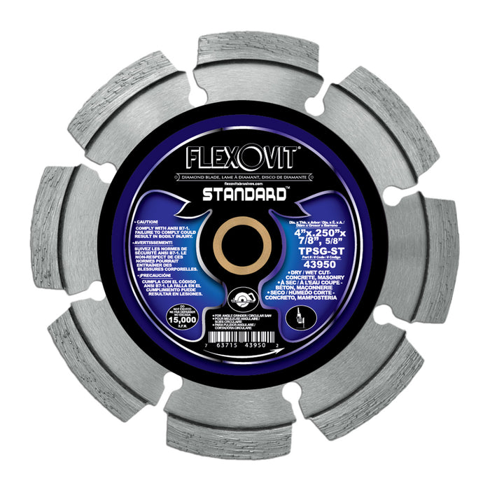 FLEXOVIT - 4"X.250"X7/8",5/8" TPSG-ST TUCK POINT DIAMOND BLADE - 43950