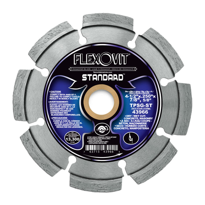 FLEXOVIT - 4-1/2"X.250"X7/8",5/8" TPSG-ST TUCK POINT DIAMOND BLADE - 43966