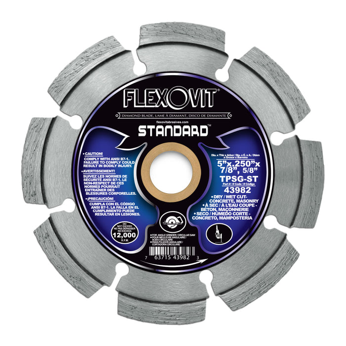 FLEXOVIT - 5"X.250"X7/8",5/8" TPSG-ST TUCK POINT DIAMOND BLADE - 43982