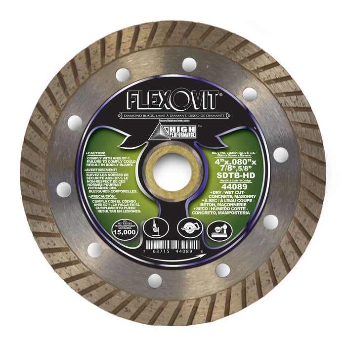 FLEXOVIT - 4"X.080"X7/8",5/8" SDTB-HD SMALL DIAMETER DIAMOND BLADE - 44089