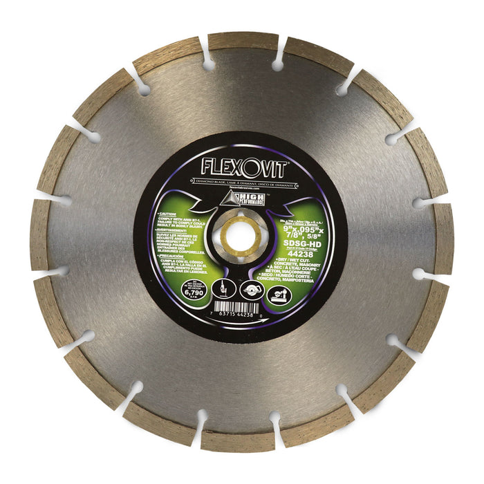 FLEXOVIT - 9"X.095"X7/8",5/8" SDSG-HD SMALL DIAMETER DIAMOND BLADE - 44238