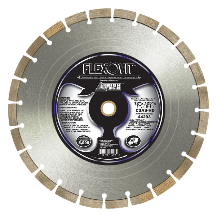 FLEXOVIT - 12"X.125"X1"(D-1) CSAS-HD CONCRETE SAW DIAMOND BLADE - 44293