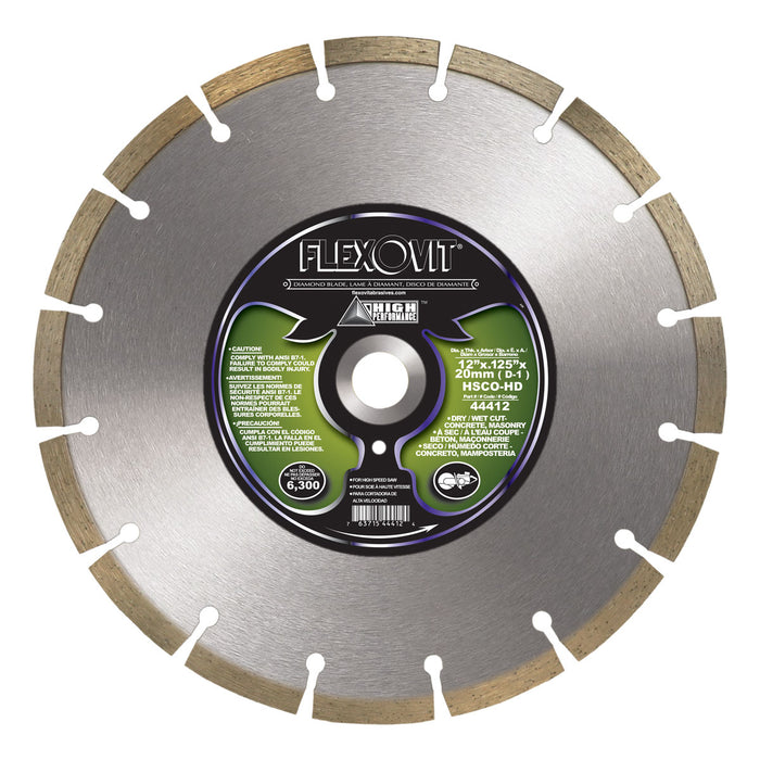 FLEXOVIT - 12"X.125"X20MM (D-1) HSCO-HD HIGH SPEED DIAMOND BLADE - 44412