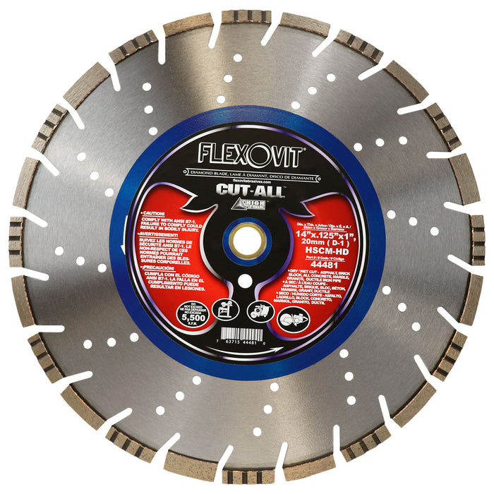 FLEXOVIT - 14"X.125"X1",20MM (D-1) HSCM-HD COMBINATION DIAMOND BLADE - 44481