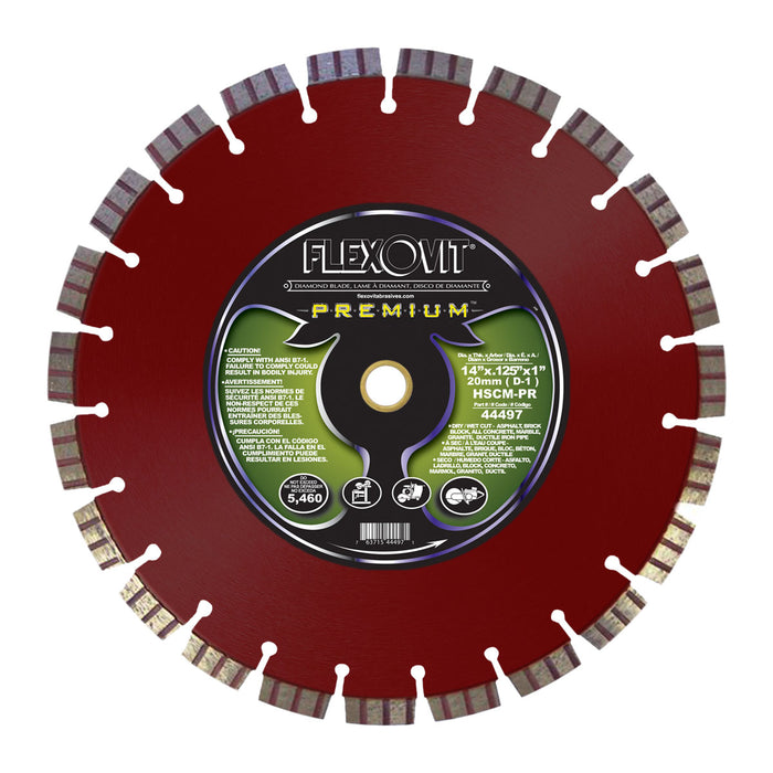 FLEXOVIT - 14"X.125"X1",20MM (D-1) HSCM-PR COMBINATION DIAMOND BLADE - 44497