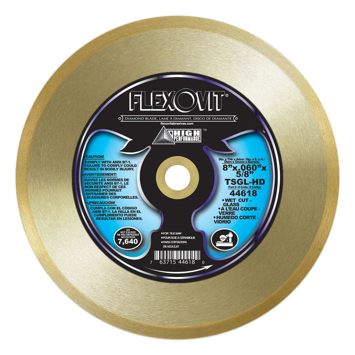FLEXOVIT - 8"X.060"X5/8" TSGL-HD DIAMOND GLASS TILE BLADE - 44618