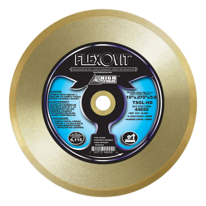 FLEXOVIT - 10"X.070"X5/8" TSGL-HD DIAMOND GLASS TILE BLADE - 44650