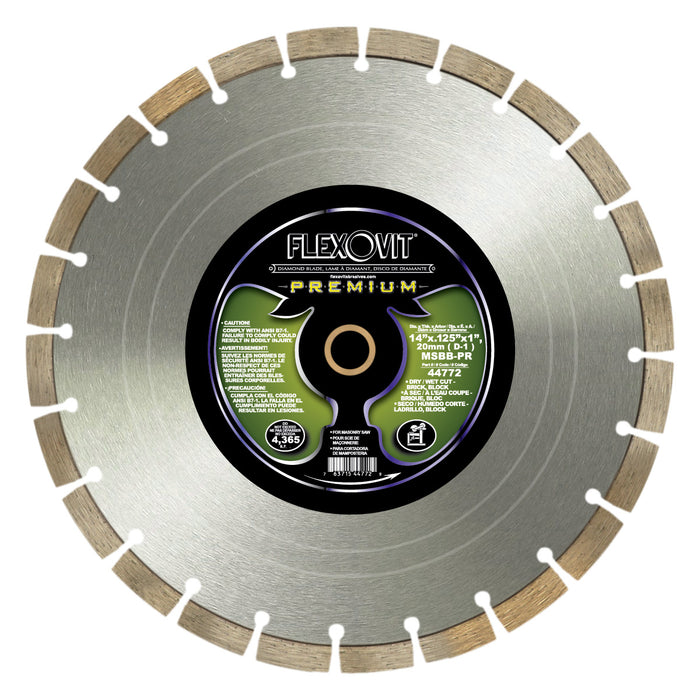 FLEXOVIT - 14"X.125"X1",20MM (D-1) MSBB-PR MASONRY SAW DIAMOND BLADE - 44772