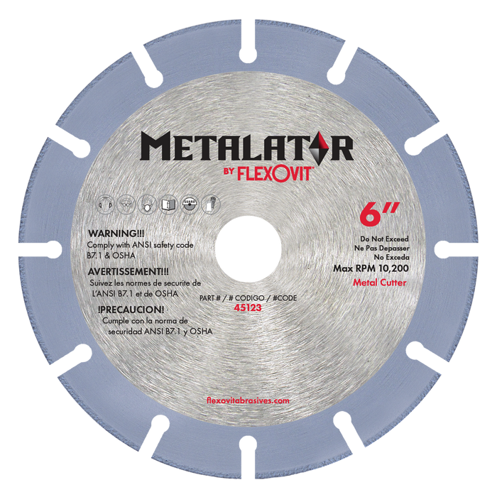 FLEXOVIT - METALATOR™ 6"X.050"X7/8" X0130P METAL CUTTING DIAMOND BLADE - 45123