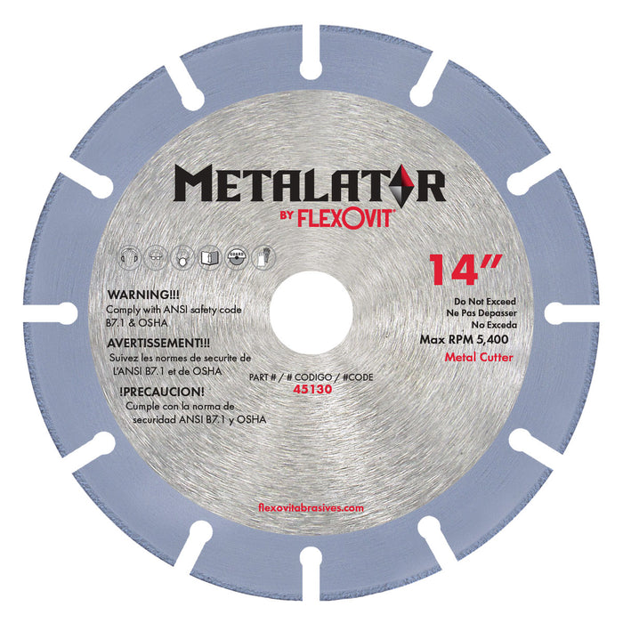 FLEXOVIT - METALATOR™ 14"X.133"X1" B10R METAL CUTTING DIAMOND BLADE - 45130