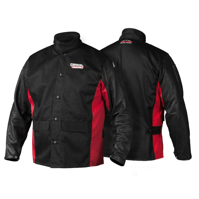 LINCOLN ELECTRIC - SHADOW GRAIN LEATHER SLEEVED WELDING JACKET [2XL] - K2987-XXL