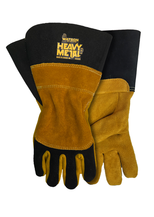 WATSON GLOVES - BLACK VELVET A5 SPLIT ELK BACK ELK FULL REVERSE PALM WELDING [XXL] - 533CR-XXL