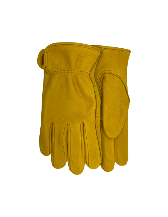 WATSON GLOVES - RANGE RIDER FULLGRAIN DEER GOLD KIDS DRIVER [S] - 577-XXS