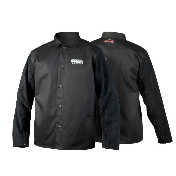 LINCOLN ELECTRIC - TRADITIONAL SPLIT LEATHER-SLEEVED WELDING JACKET [XL] - K3106-XL