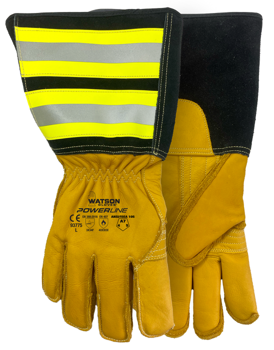 WATSON GLOVES - POWERLINE A7 FULL COW C100 LINED 6 INCH GAUNTLET UTILITY [M] - 93775-M
