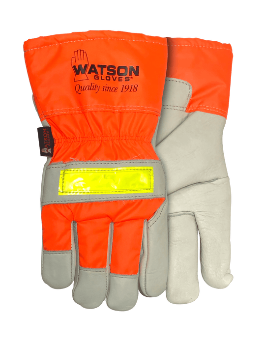 WATSON GLOVES - WINTER FLASHBACK FULL COW HIVIS NYLON EC100 LINED COMBO [XXL] - 94006HHV-XXL