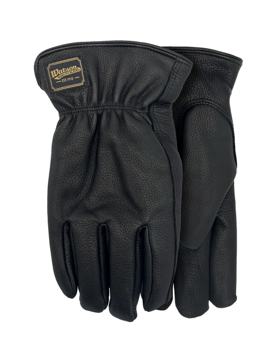 WATSON GLOVES - RANGE RIDER FULLGRAIN DEER BLACK C40 LINED DRIVER [S] - 9587-S
