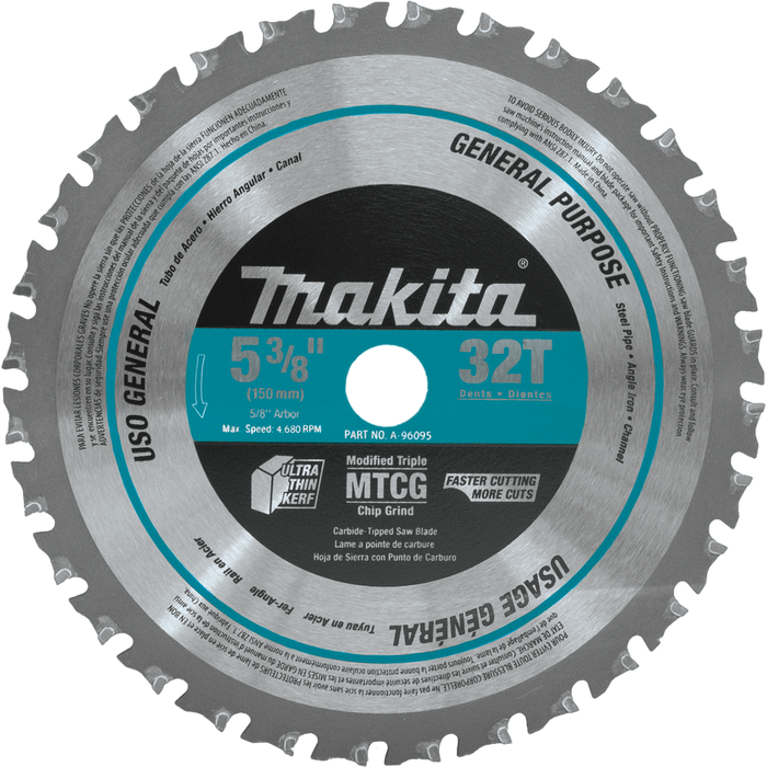 MAKITA - 5-7/8" 32CT 5/8" SAW BLADE FOR METAL - A-96095