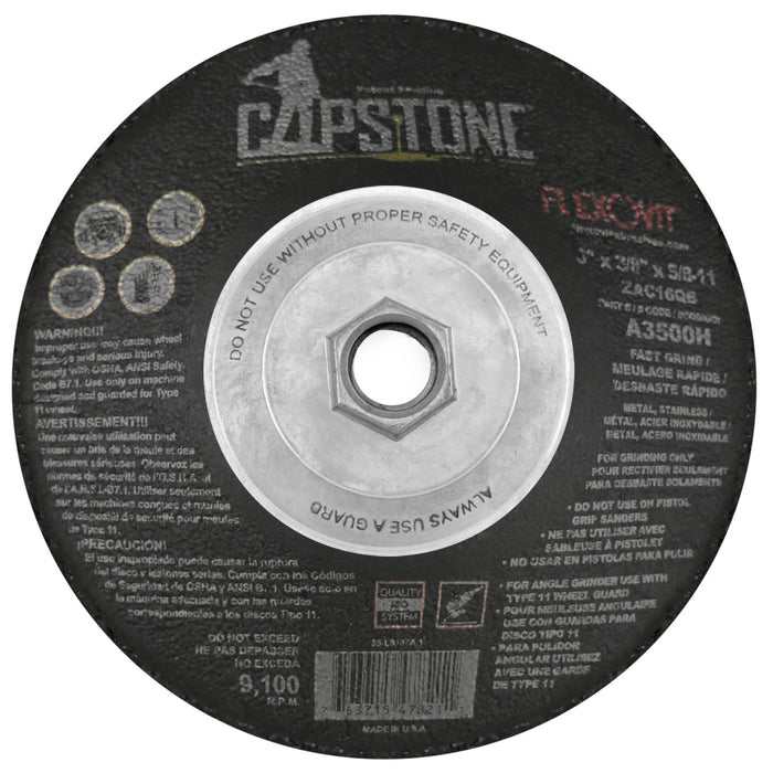 FLEXOVIT - CAPSTONE™6"X3/8"X5/8-11 ZAC16QB CAPSTONE GRINDING WHEEL - A3500H