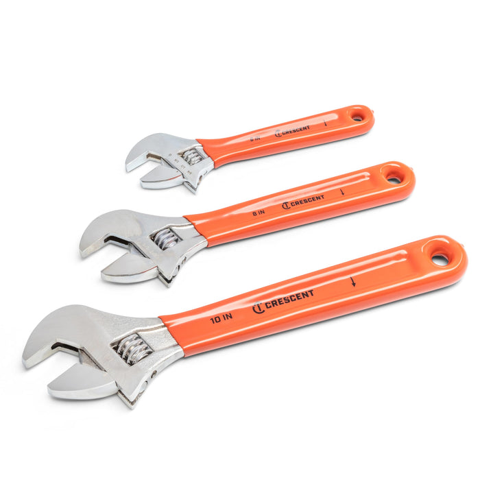CRESCENT - 3 PIECE ADJUSTABLE CUSHION GRIP WRENCH SET 6", 8" & 10" - AC26810CV