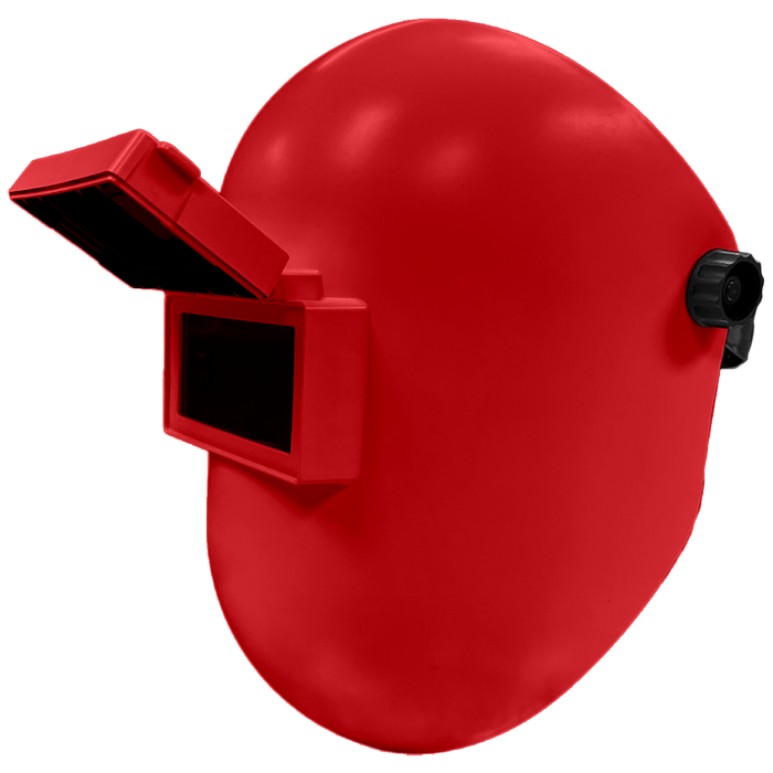 TECHNIWELD USA - ARMOUR GUARD PIPELINER SUGAR SCOOP WELDING HELMET W/ FLIP FRONT - RED - AGSUGARSCOOPFFR