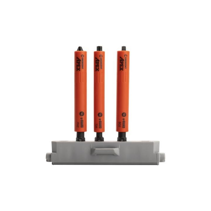 CRESCENT BIT,UG 3.5" PWR PK,PH2,SQ2,T25,3PK RAIL - CAUGB3BR-3