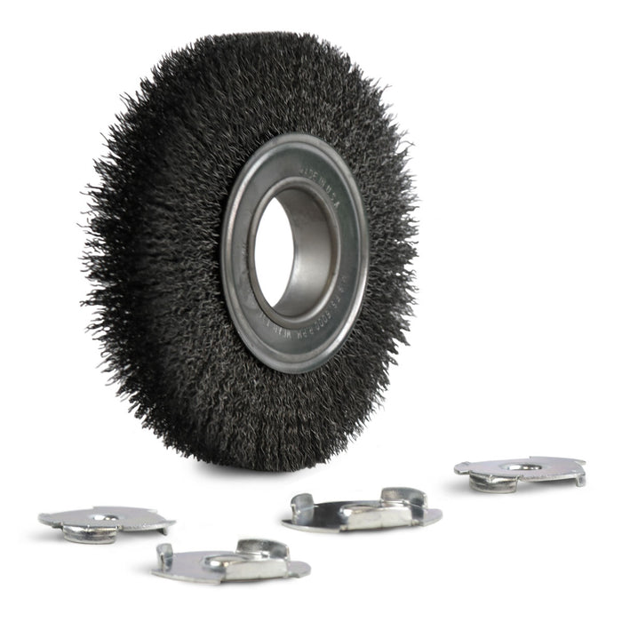 FLEXOVIT - 7"X1"X5/8",1/2" .014 CARBON WIRE WHEEL BRUSH - C1020