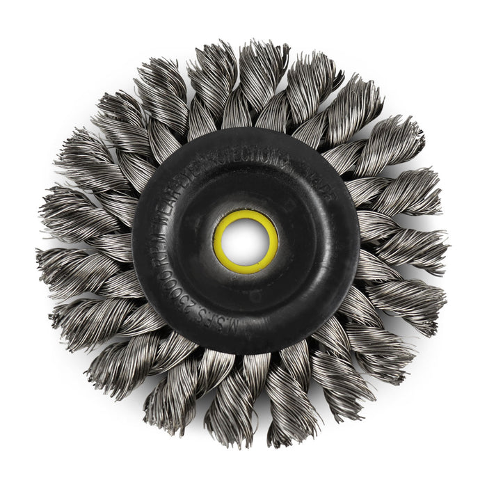 FLEXOVIT - 3"X1/2"X1/2",3/8" .014 STAINLESS WIRE WHEEL BRUSH - C1060