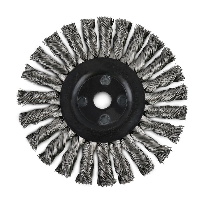 FLEXOVIT - 6"X5/8"X5/8",1/2" .016 STAINLESS WIRE WHEEL BRUSH - C1090
