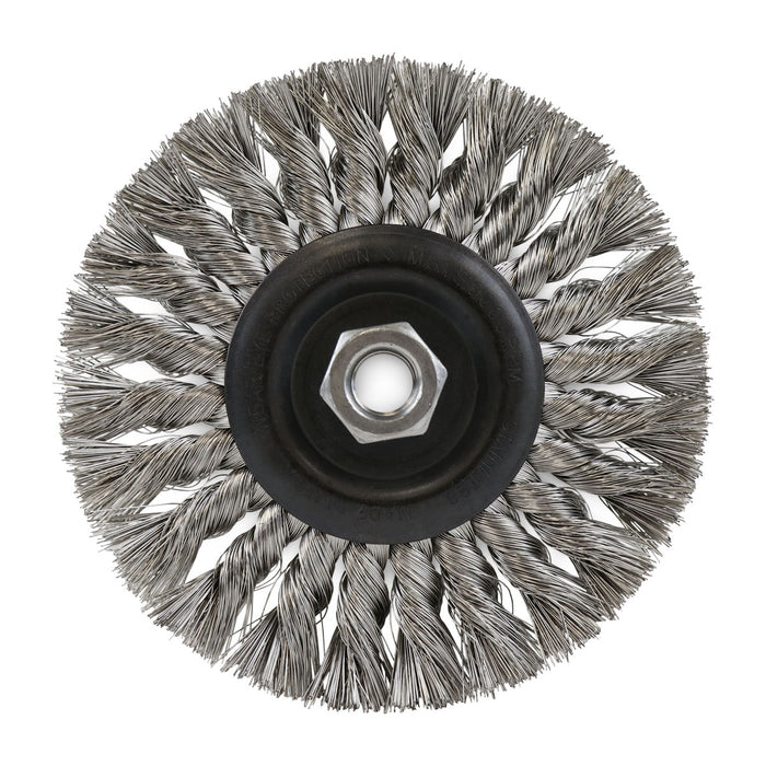 FLEXOVIT - 6"X3/8"X5/8-11 .020 STAINLESS WIRE WHEEL BRUSH - C1105