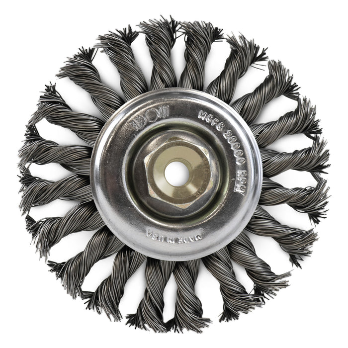 FLEXOVIT - 4"X3/8"XM10-1.5 .020 CARBON WIRE WHEEL BRUSH - C1310